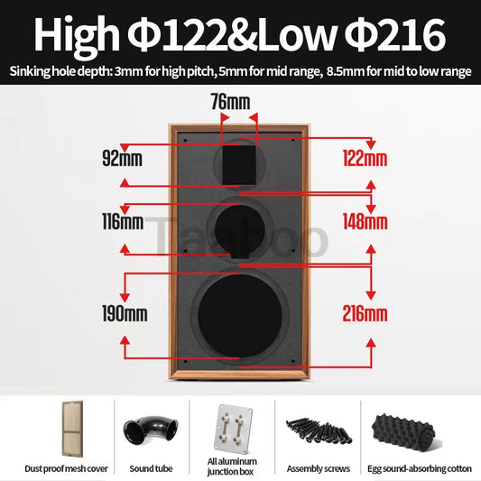 8-Inch Handmade Wooden Bookshelf Speaker Box for DIY Audio – High-Quality Passive Speaker Enclosure